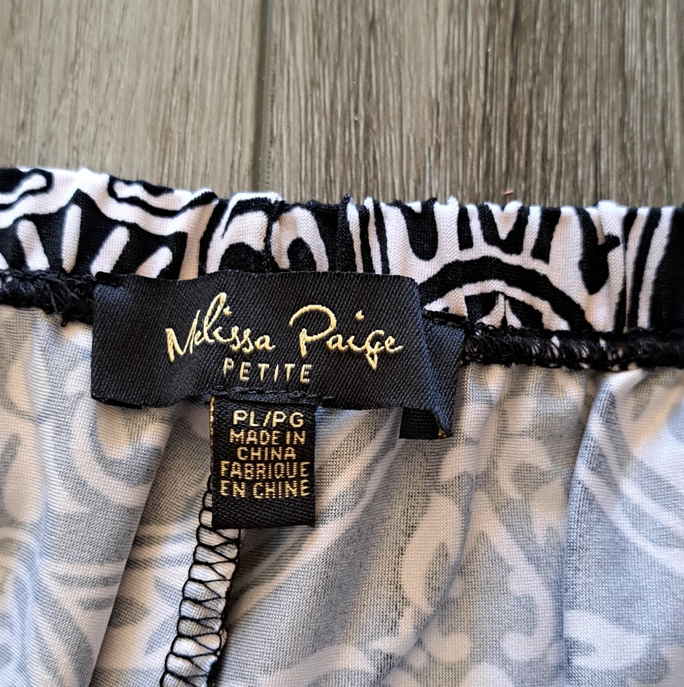 Melissa Paige women's boho wide leg trouser elastic waste pants. Petit Large - Picture 2 of 4
